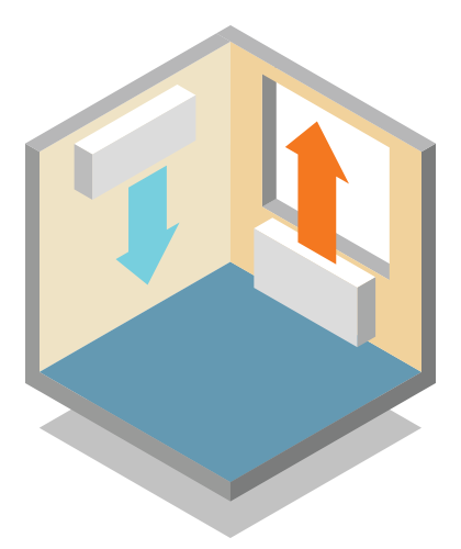 graphic representing air conditioning & heating