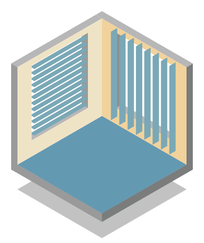 graphic representing blinds & glass decals