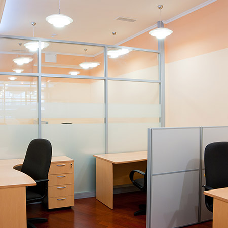 A photo of a modern compact office