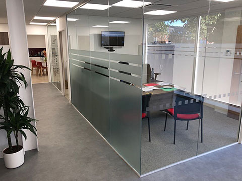 Photo of business unit refurbishment looking into one of the office units