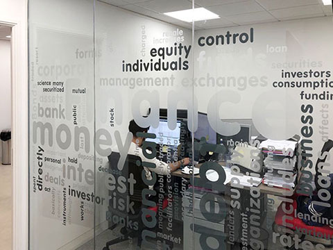 Photo of business unit refurbishment looking down corridor